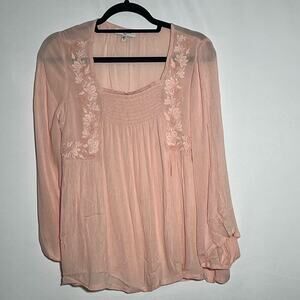 Haute Hippie Tribe Maggie Flowy Shirt Women’s Size S Pink Boho Girlcore Cottage